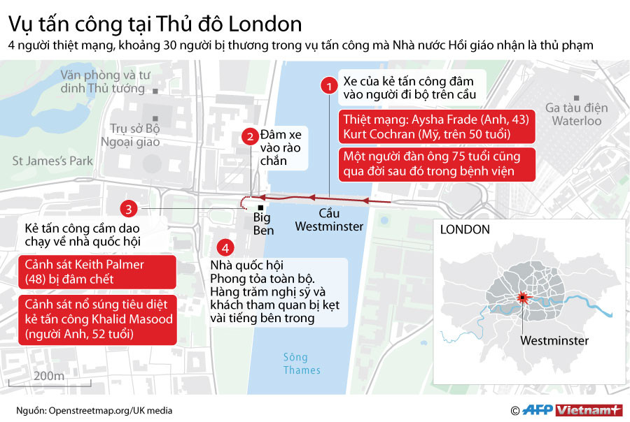 [Infographics] Nạn nhân vụ tấn công khủng bố tại London tăng lên ảnh 1