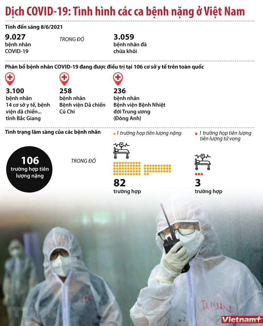 [Infographics] Tình hình các ca bệnh COVID-19 nặng ở Việt Nam ảnh 1