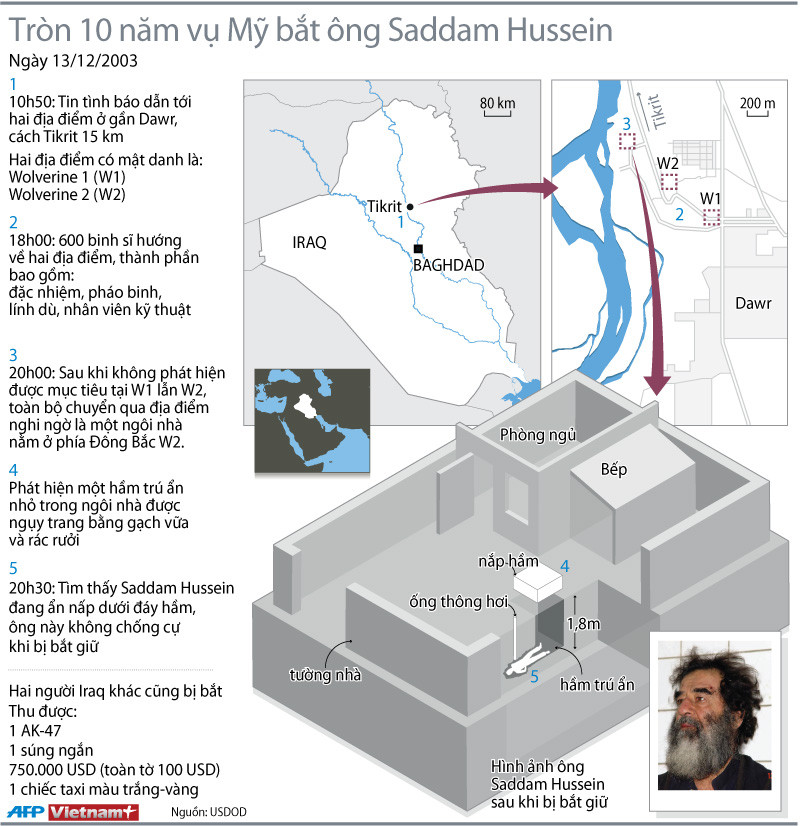 Điểm lại những dấu mốc vụ Mỹ bắt Saddam Hussein 10 năm trước ảnh 1