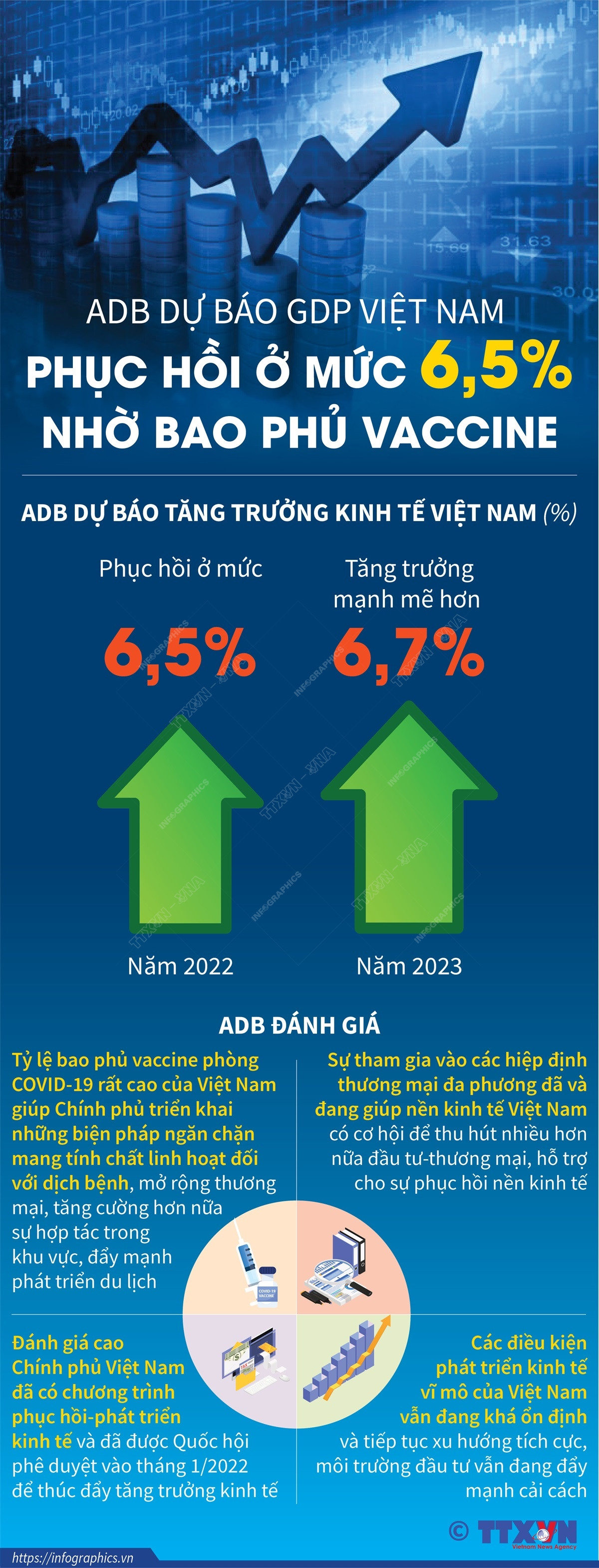 ADB dự báo GDP Việt Nam phục hồi ở mức 6,5% nhờ bao phủ vaccine ảnh 1