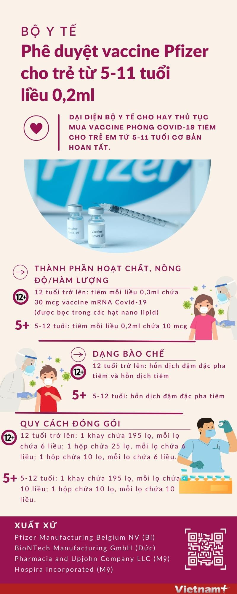 [Infographics] Phê duyệt vaccine Pfizer cho trẻ em từ 5-11 tuổi ảnh 1
