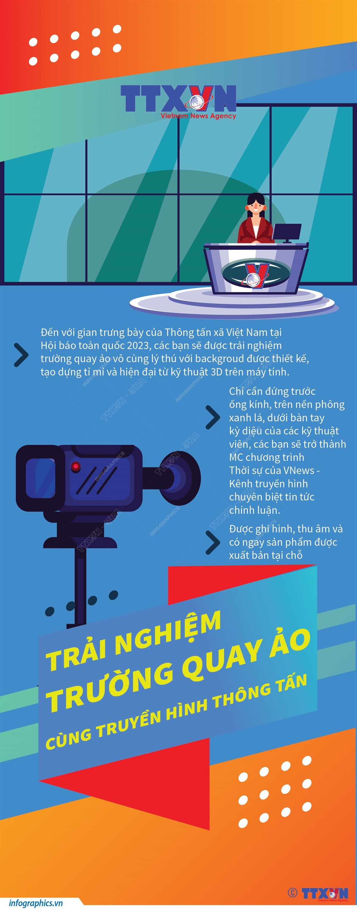 Trải nghiệm trường quay ảo cùng Truyền hình Thông tấn tại Hội báo 2023 ảnh 1