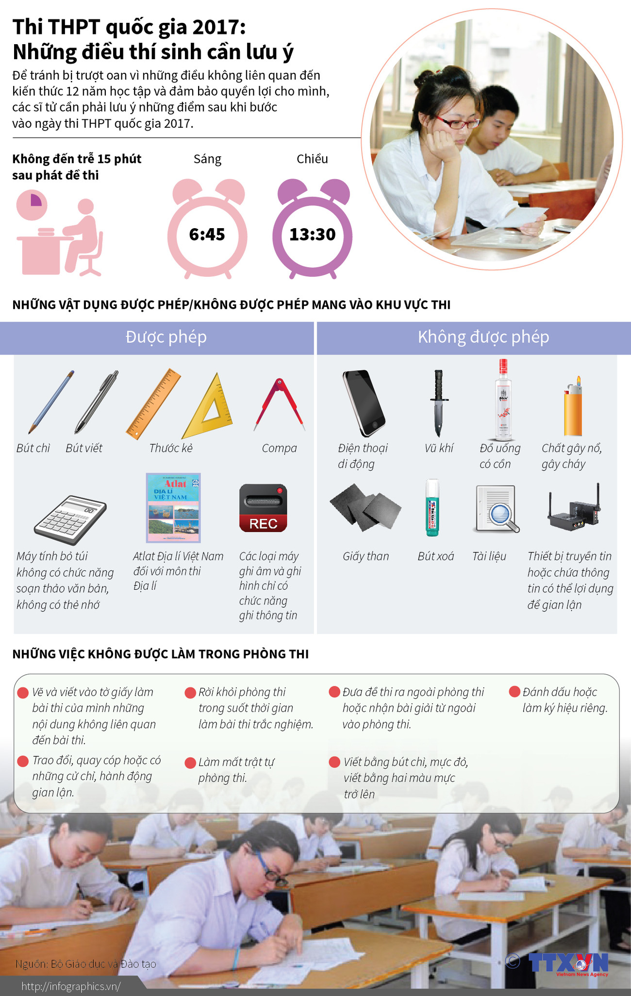 [Infographics] Những điều thí sinh thi THPT quốc gia 2017 cần lưu ý ảnh 1