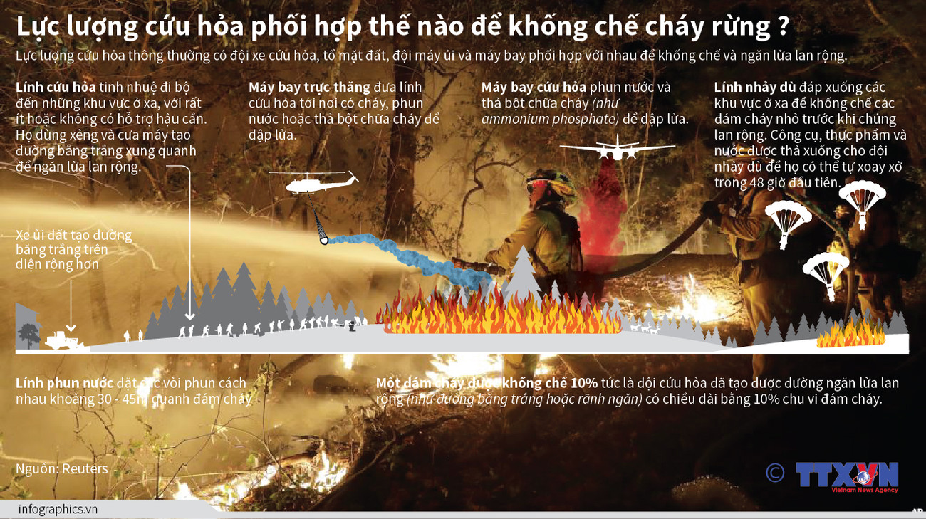 Lực lượng cứu hỏa phối hợp thế nào để khống chế cháy rừng? ảnh 1