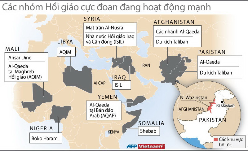 [Infographics] Các nhóm Hồi giáo cực đoan đang hoạt động mạnh ảnh 1
