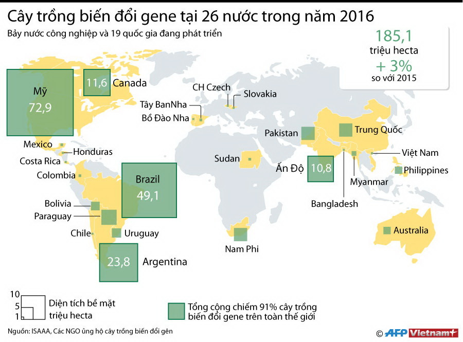 [Infographics] Thông tin về cây trồng biến đổi gene tại 26 quốc gia ảnh 1