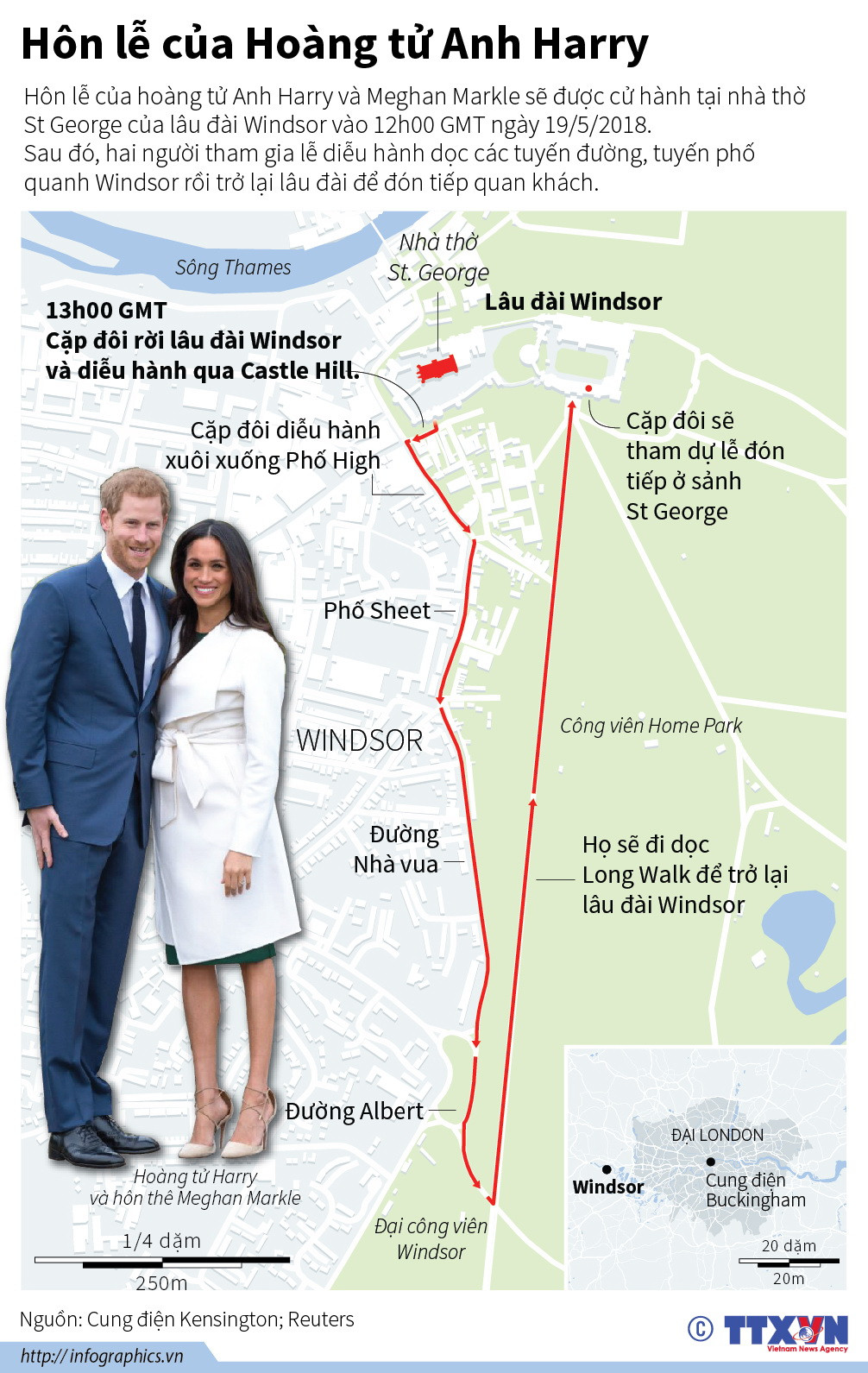 [Infographics] Thông tin chính thức về hôn lễ của Hoàng tử Anh Harry ảnh 1