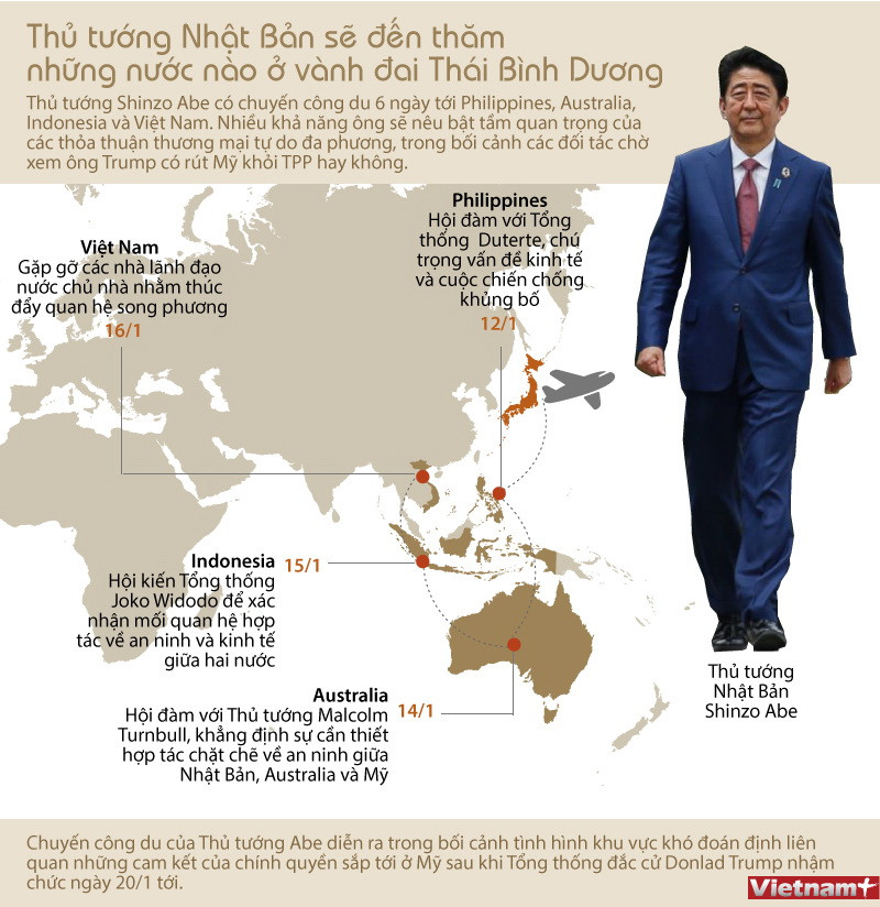 [Infographics] Những nước Thủ tướng Nhật Bản sắp tới thăm ảnh 1