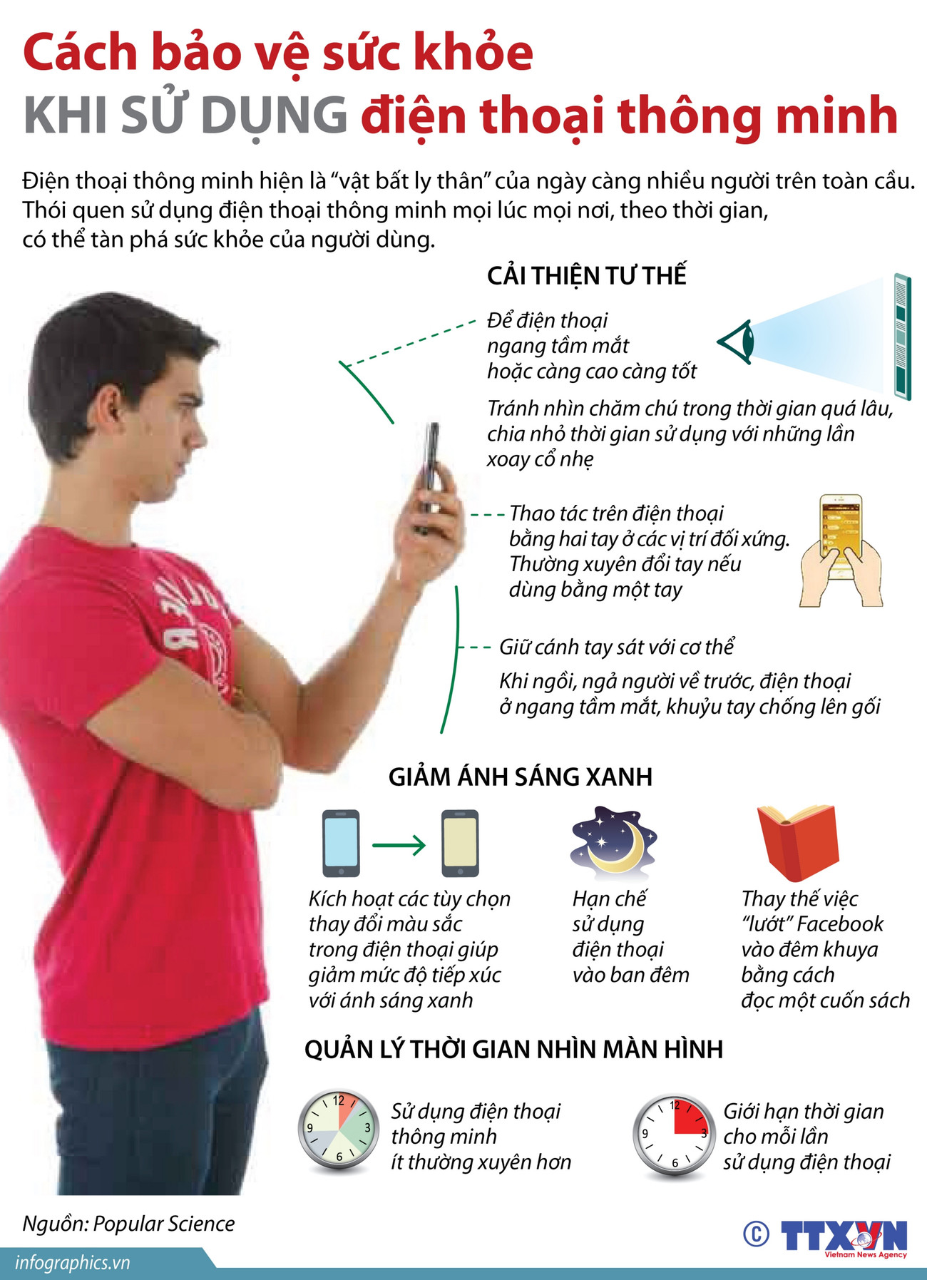 [Infographics] Cách bảo vệ sức khỏe khi sử dụng điện thoại thông minh ảnh 1