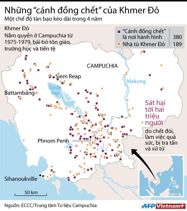 [Infographics] Những cánh đồng chết tại CPC dưới chế độ Khmer Đỏ ảnh 1