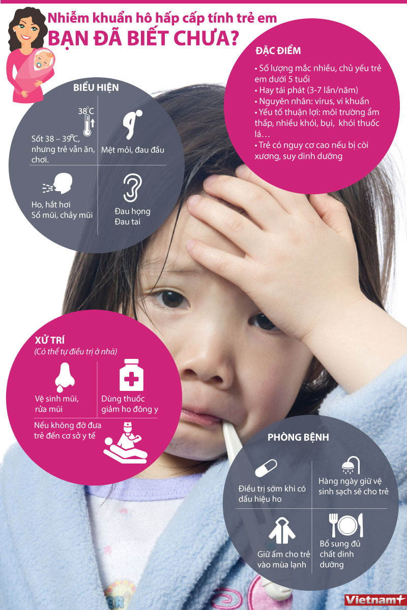 [Infographics] Những triệu chứng nhiễm khuẩn hô hấp cấp tính ở trẻ em ảnh 1
