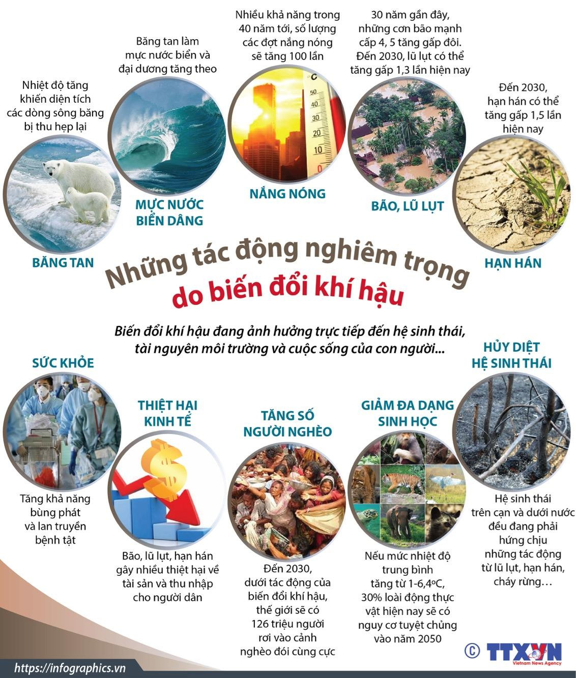 [Infographics] Những tác động nghiêm trọng do biến đổi khí hậu ảnh 1