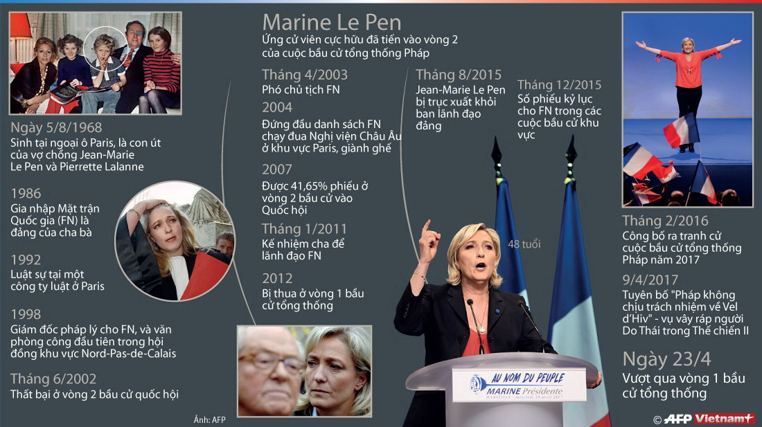 [Infographics] Ứng viên Le Pen bước vào vòng 2 bầu cử tổng thống Pháp ảnh 1