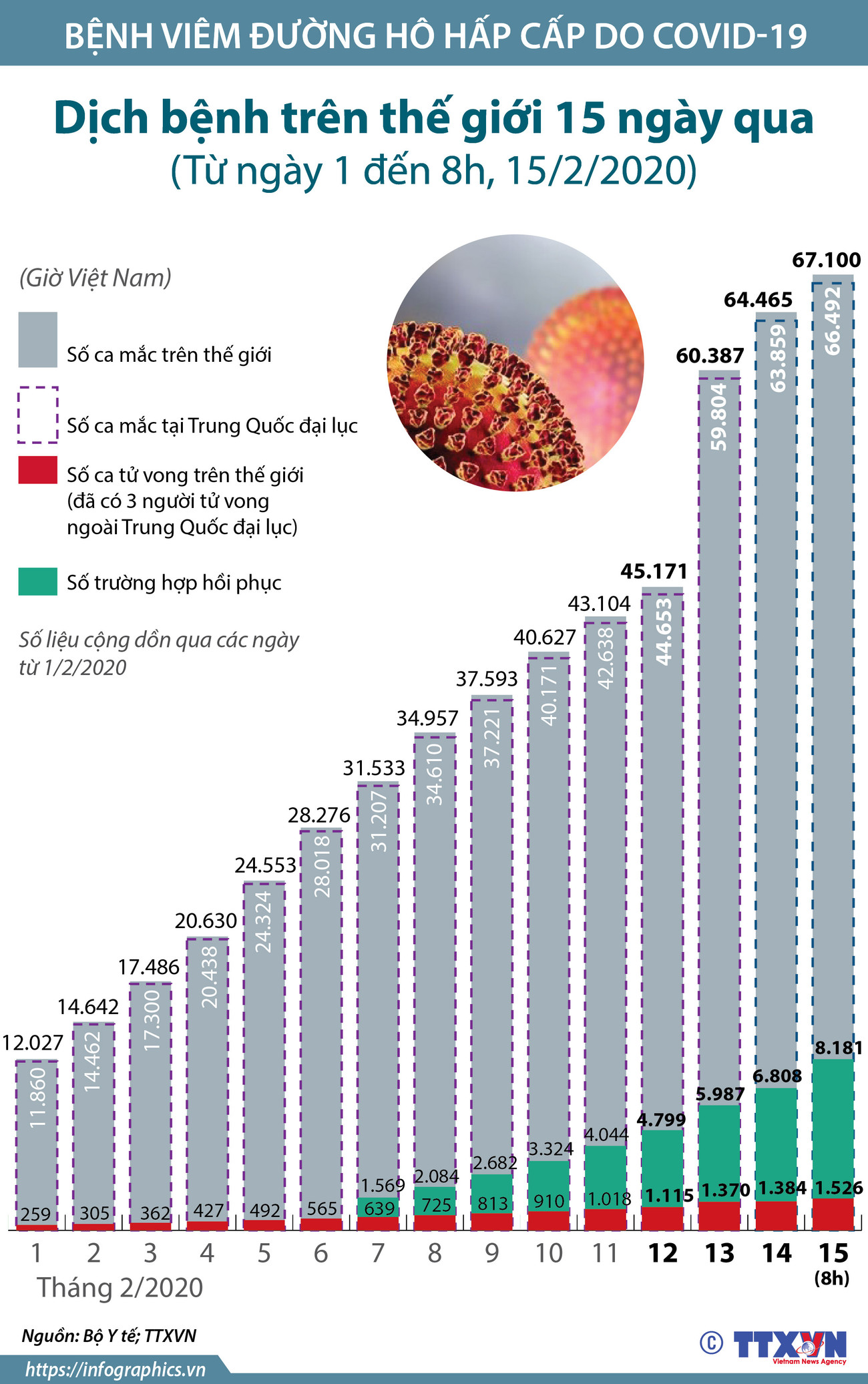 [Infographics] Tình hình dịch bệnh trên thế giới 15 ngày qua ảnh 1