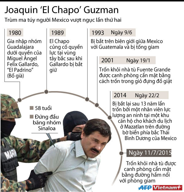 [Infographics] Hành trình trở thành ông trùm ma túy của "El Chapo" ảnh 1