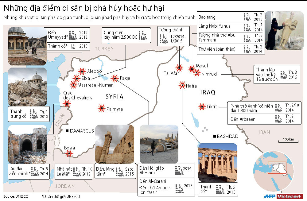 [Infographics] Danh sách những di sản bị IS phá hoại và cướp bóc ảnh 1