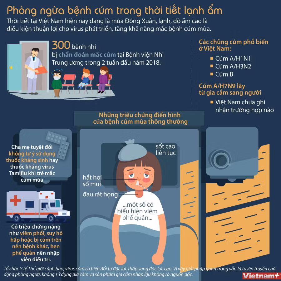[Infographics] Phòng ngừa bệnh cúm trong thời tiết lạnh ẩm ảnh 1
