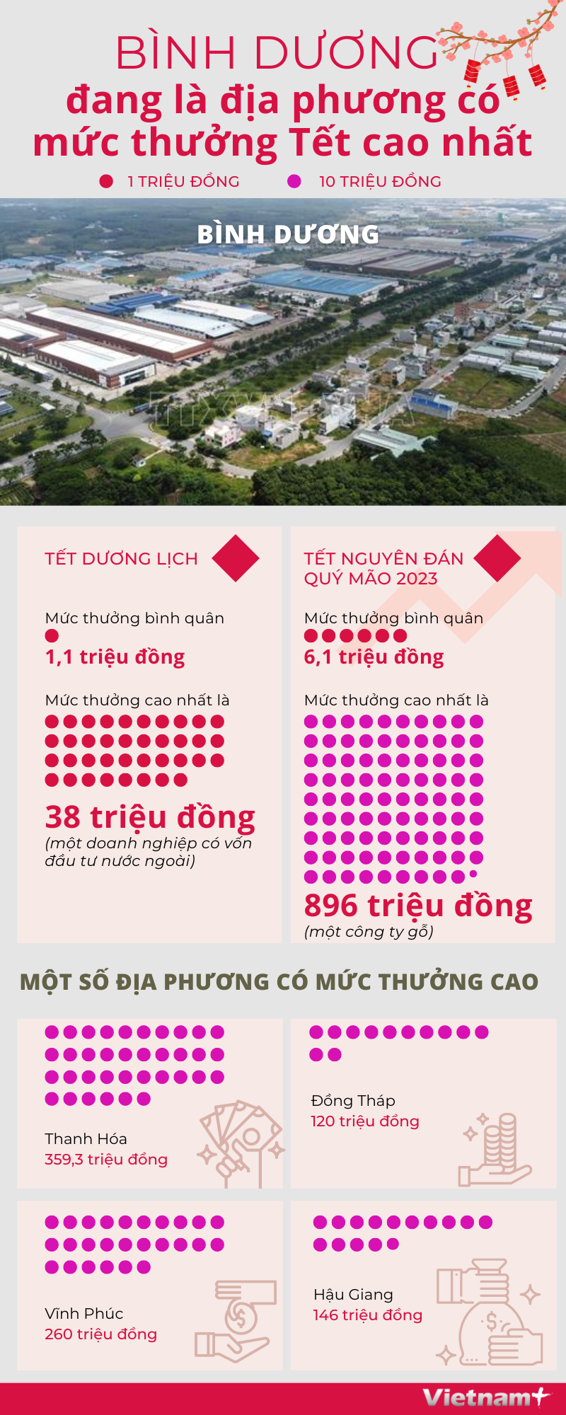 Bình Dương đang là địa phương có mức thưởng Tết cao nhất ảnh 1