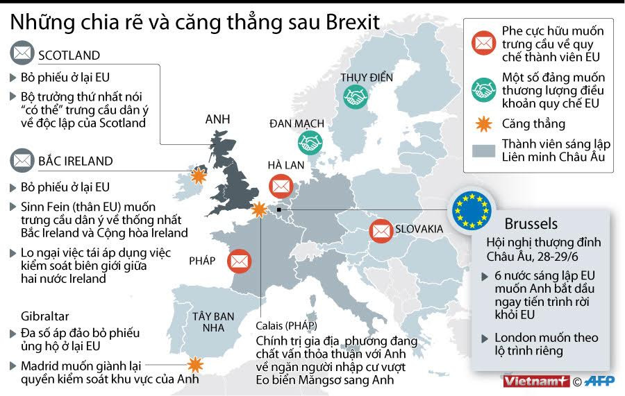 [Infographics] Nhiều nước chia rẽ và căng thẳng thời "hậu Brexit" ảnh 1