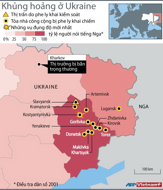 [Infographics] Khủng hoảng leo thang tại miền Đông Ukraine ảnh 1