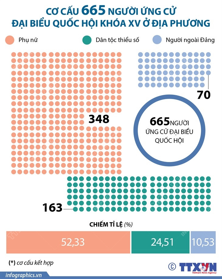 Cơ cấu 665 người ứng cử đại biểu Quốc hội khóa XV ở địa phương ảnh 1