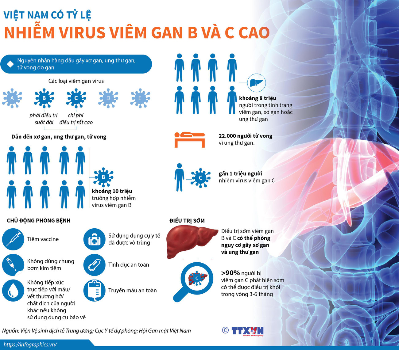 [Infographics] Việt Nam có tỷ lệ nhiễm virus viêm gan B và C cao ảnh 1