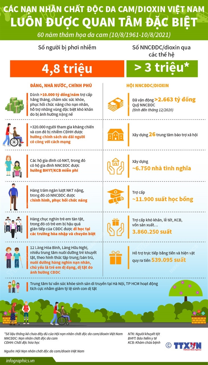 Các nạn nhân chất độc da cam/dioxin Việt Nam được quan tâm đặc biệt ảnh 1