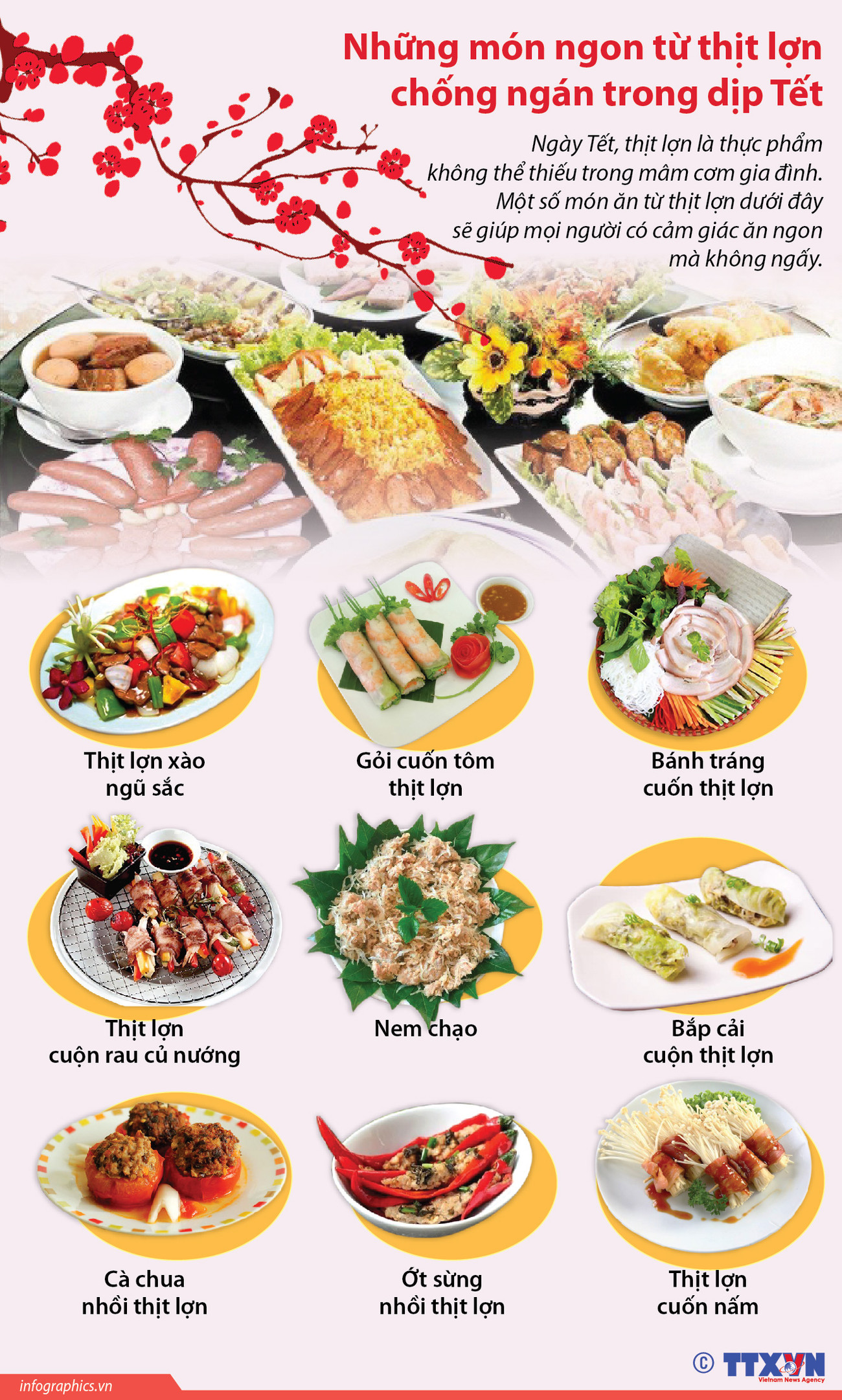 [Infographics] Những món ngon từ thịt lợn chống ngán trong dịp Tết ảnh 1