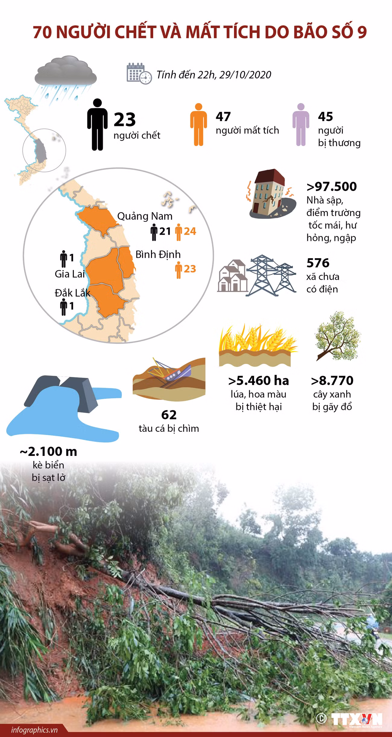 [Infographics] Bão số 9 đã khiến 70 người chết và mất tích ảnh 1