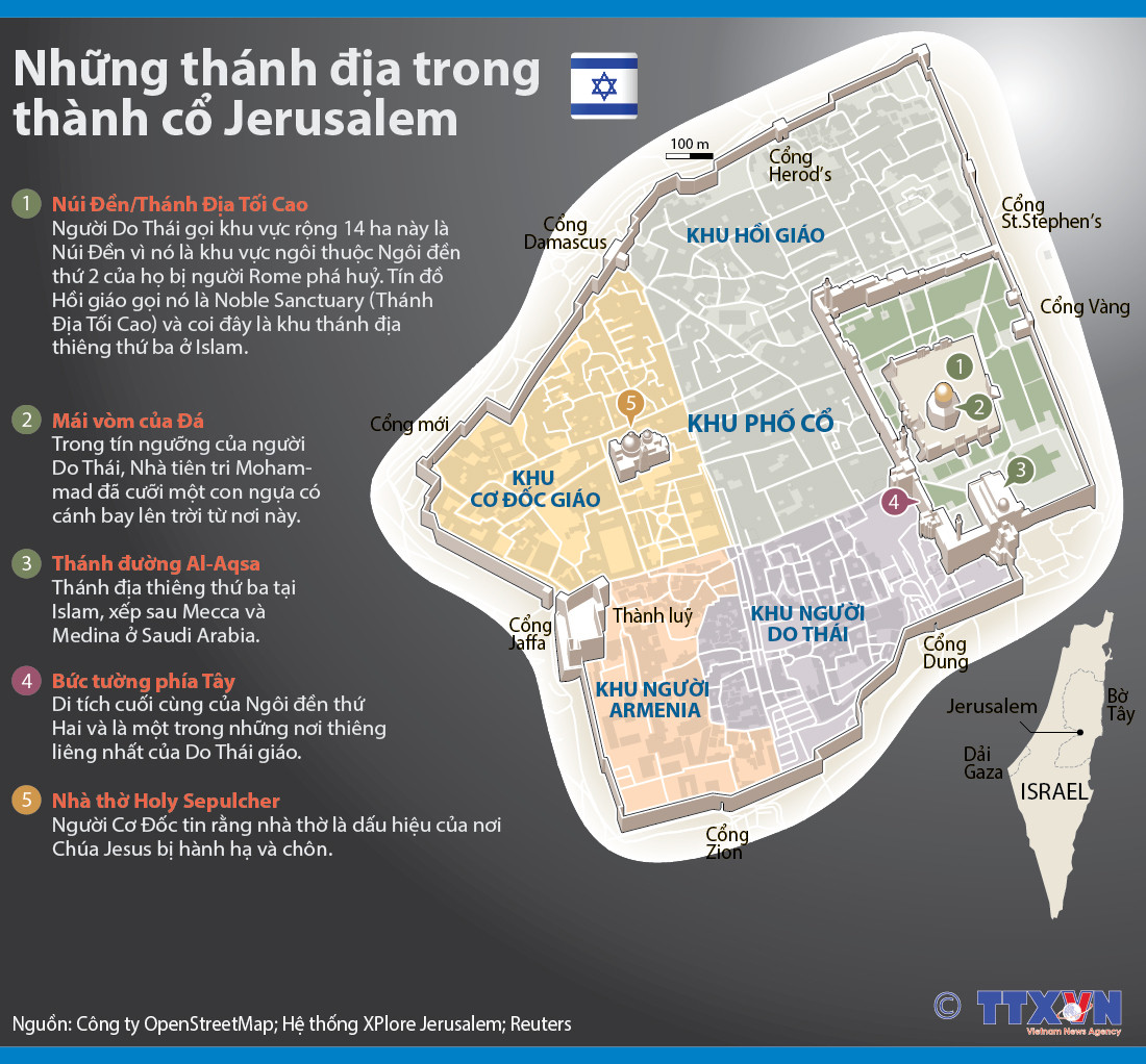 [Infographics] Những thánh địa trong thành cổ Jerusalem ảnh 1