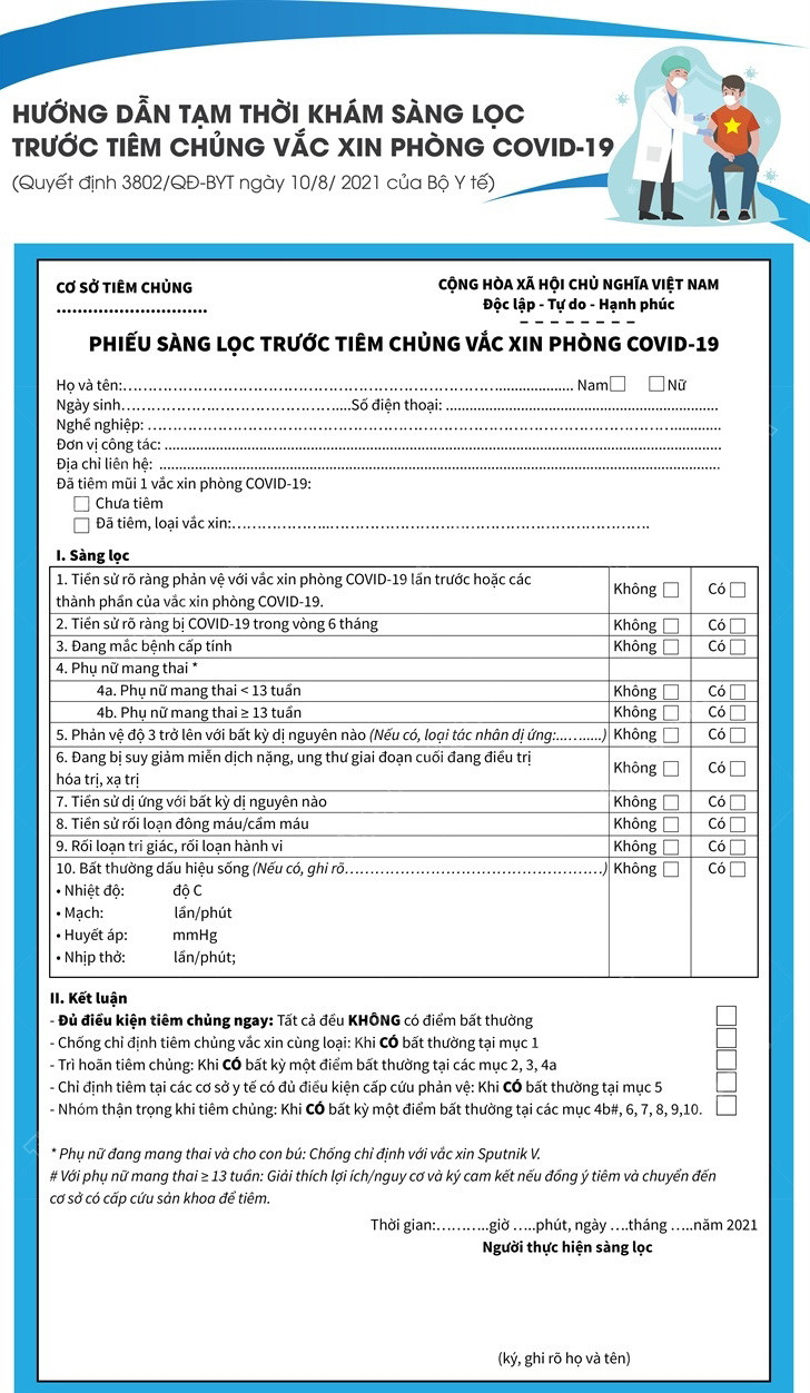 [Infographics] Điều chỉnh phiếu khám sàng lọc trước tiêm chủng ảnh 1