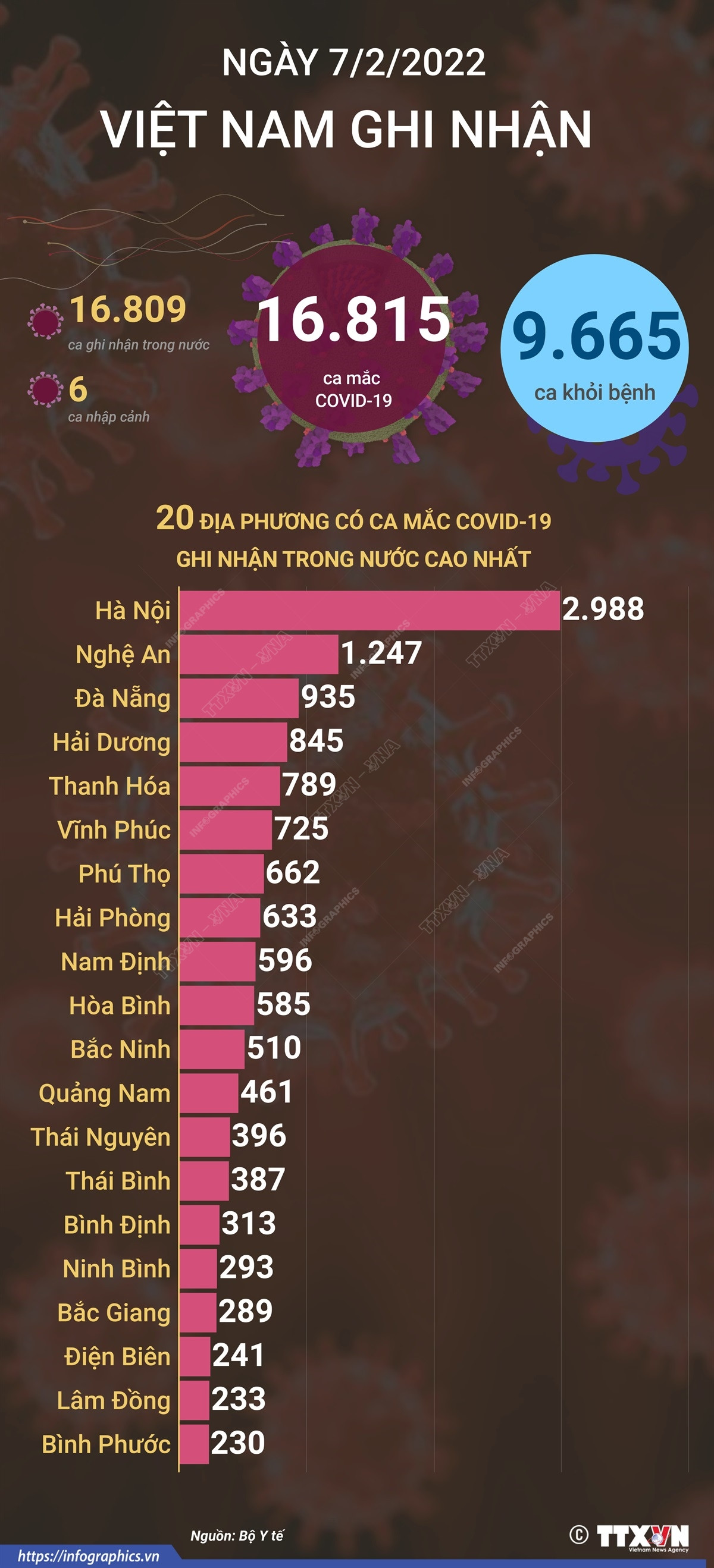 [Infographics] Tình hình dịch bệnh ngày 7/2: 9.665 ca khỏi bệnh ảnh 1