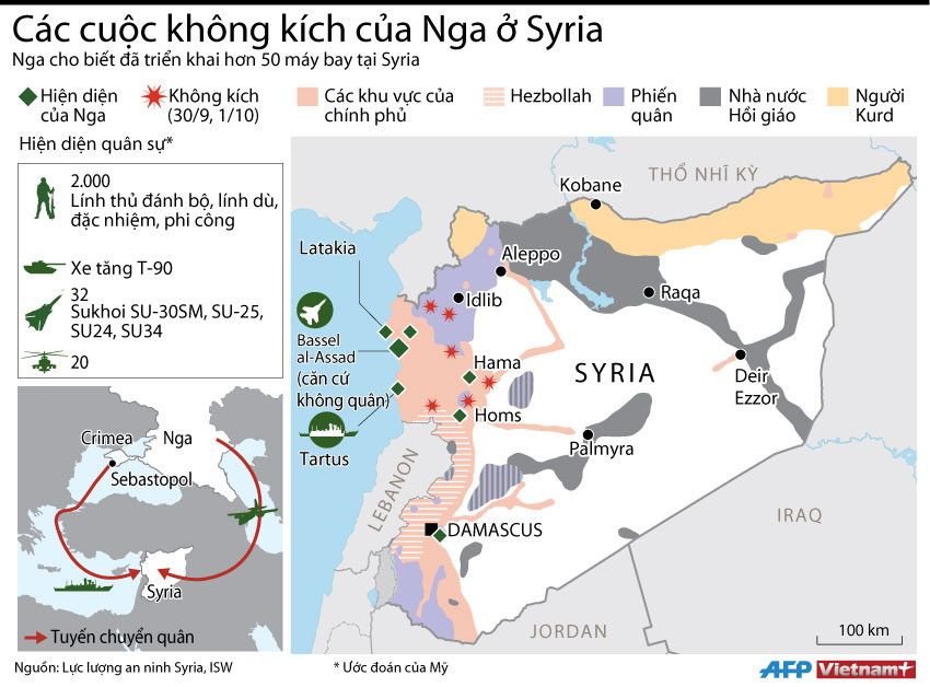[Infographics] Các cuộc không kích ác liệt của Nga tại Syria ảnh 1