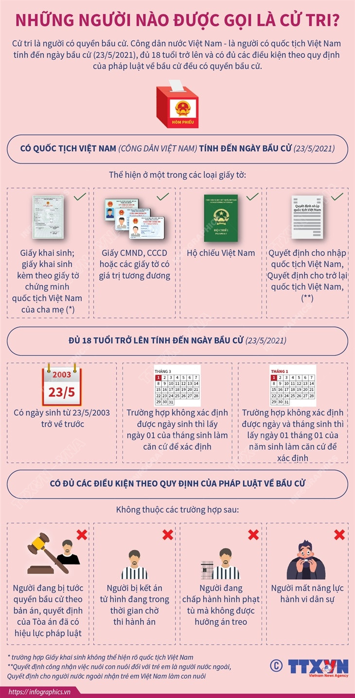 [Infographics] Những quy định về người được gọi là cử tri ảnh 1