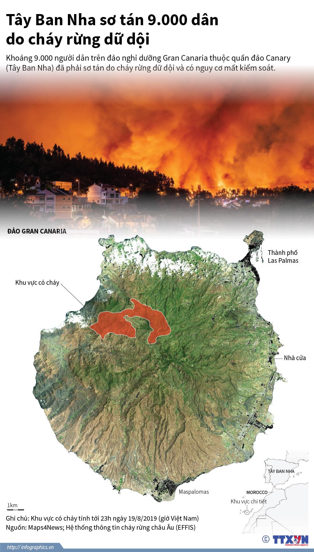 [Infographics] Tây Ban Nha sơ tán 9.000 dân do cháy rừng dữ dội ảnh 1
