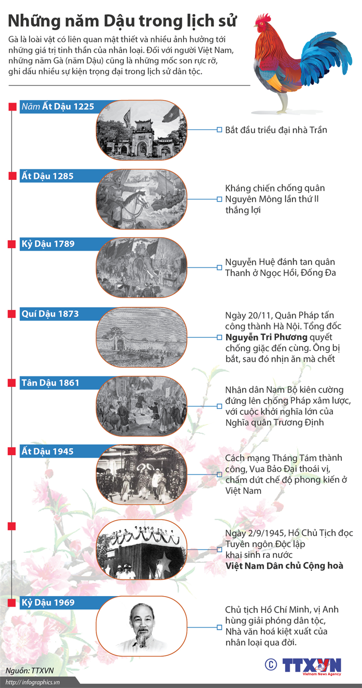 [Infographics] Điểm lại những năm Dậu rực rỡ trong lịch sử Việt Nam ảnh 1