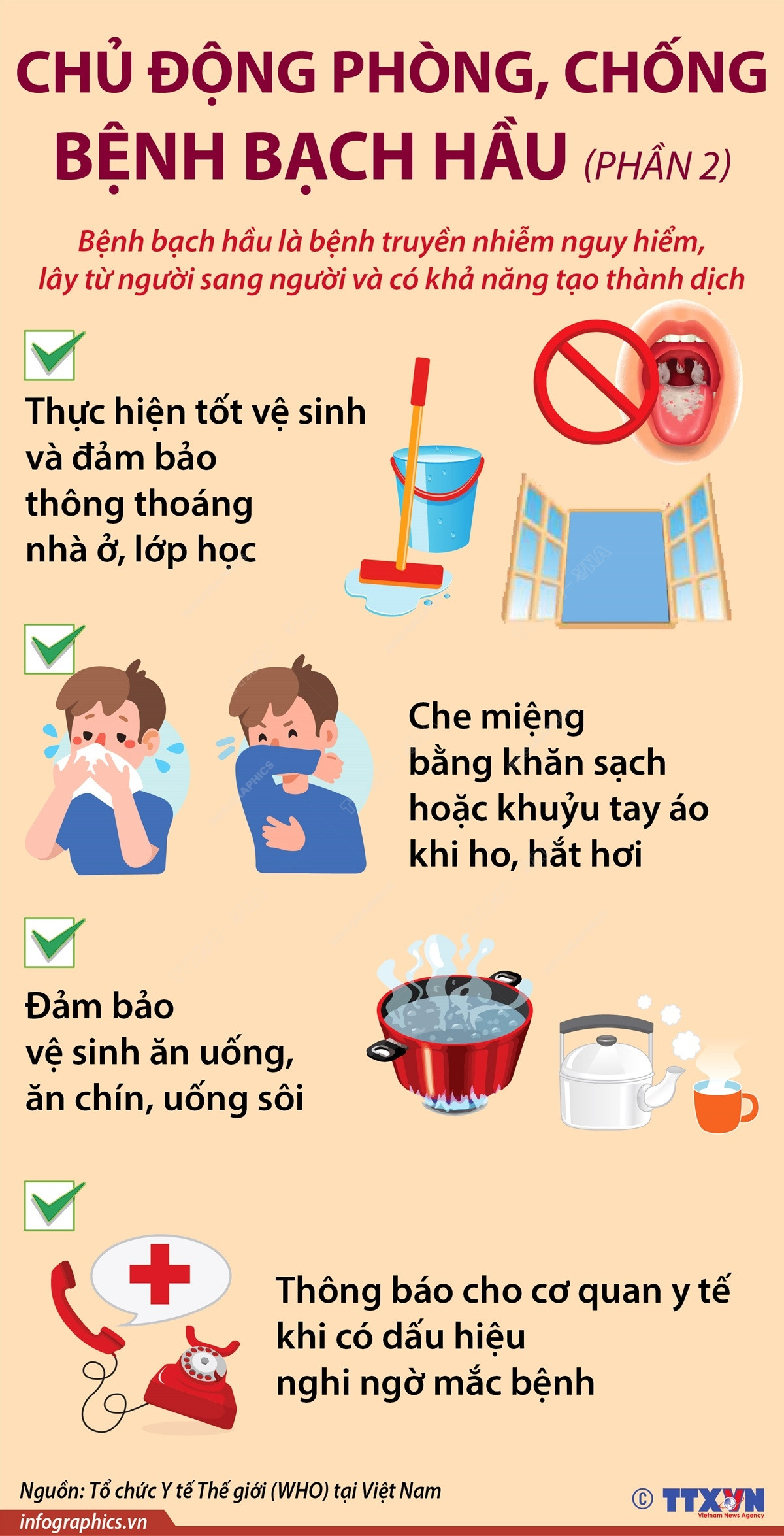 [Infographics] Chủ động phòng, chống dịch bệnh bạch hầu ảnh 2