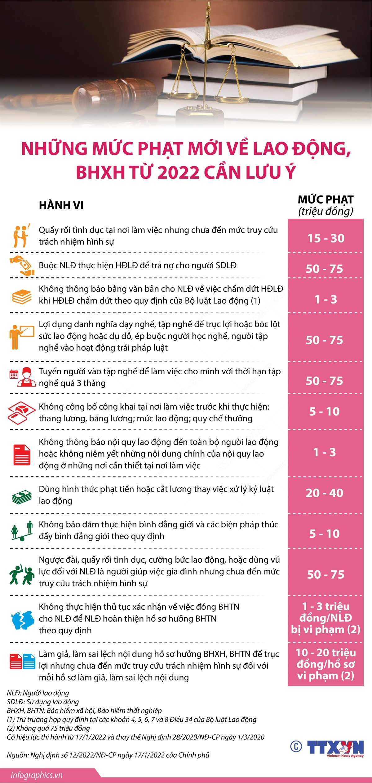 [Infographics] Mức phạt mới về lao động, bảo hiểm xã hội cần lưu ý ảnh 1