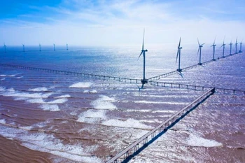 “Kho báu” điện gió ngoài khơi. (Ảnh: TTXVN phát)