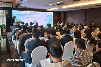 Thứ trưởng Bộ Nông nghiệp và Môi trường Lê Công Thành phát biểu tại sự kiện. (Ảnh: Hùng Võ/Vietnam+)