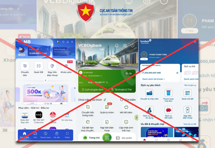 Người dùng cần cảnh giác về chiêu trò lừa cài đặt app ngân hàng giả mạo. (Ảnh: Cục An toàn thông tin)