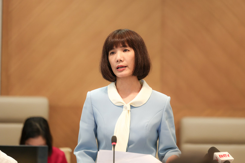 bà Nguyễn Thị Thanh Huyền - Phó Cục trưởng Cục Phát thanh Truyền hình và Thông tin điện tử. (Ảnh: Diễm Hằng/Vietnam+)