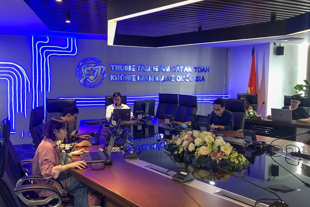 Trung tâm Giám sát an toàn không gian mạng Việt Nam. (Ảnh: Minh Sơn/Vietnam+)