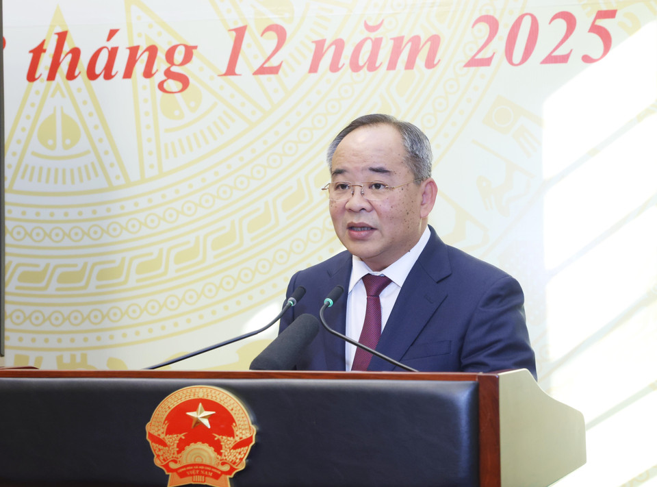 Chủ nhiệm Văn phòng Chủ tịch nước Lê Khánh Hải phát biểu khai mạc hội nghị. (Ảnh: Lâm Khánh/TTXVN)