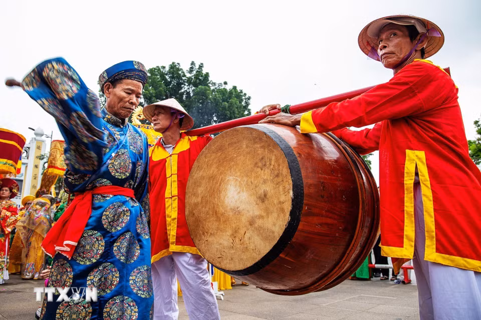 Lễ Cáo Yết, cầu an diễn ra tại Công viên Thương Bạc. (Ảnh: Vân Chi/TTXVN phát)