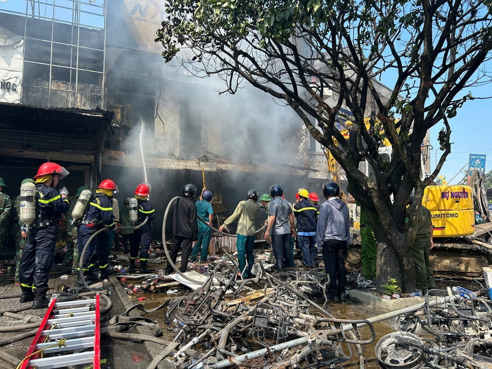 Hiện trường vụ cháy. (Ảnh: Mai Trang/TTXVN)