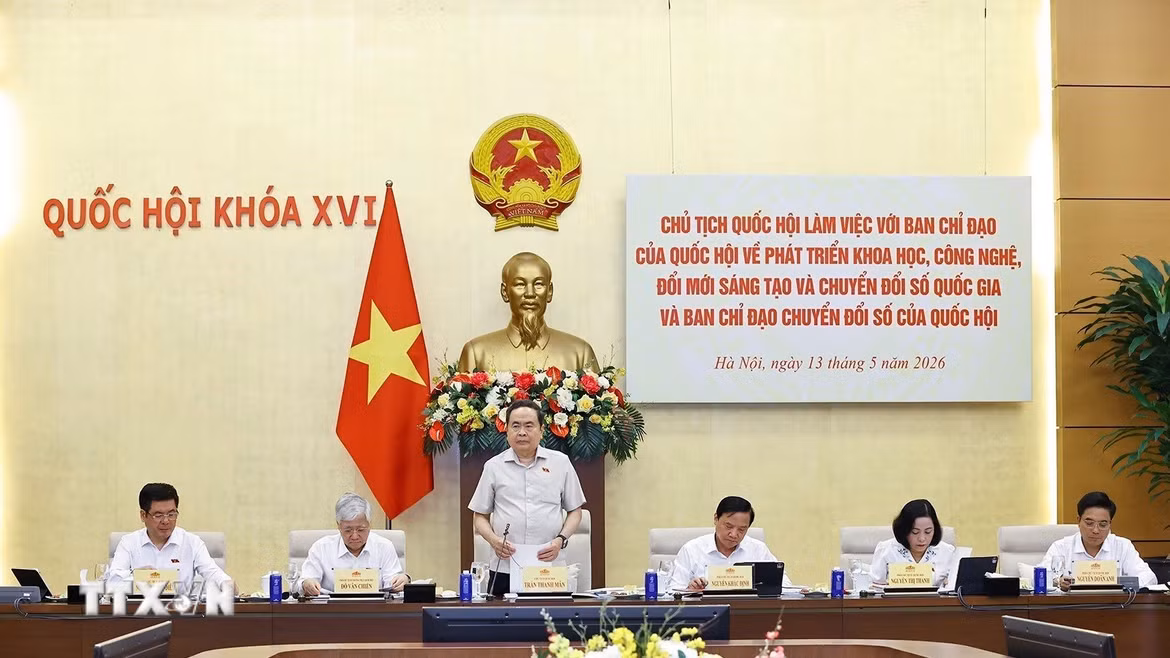 Chủ tịch Quốc hội Trần Thanh Mẫn phát biểu. (Ảnh: Doãn Tấn/TTXVN)