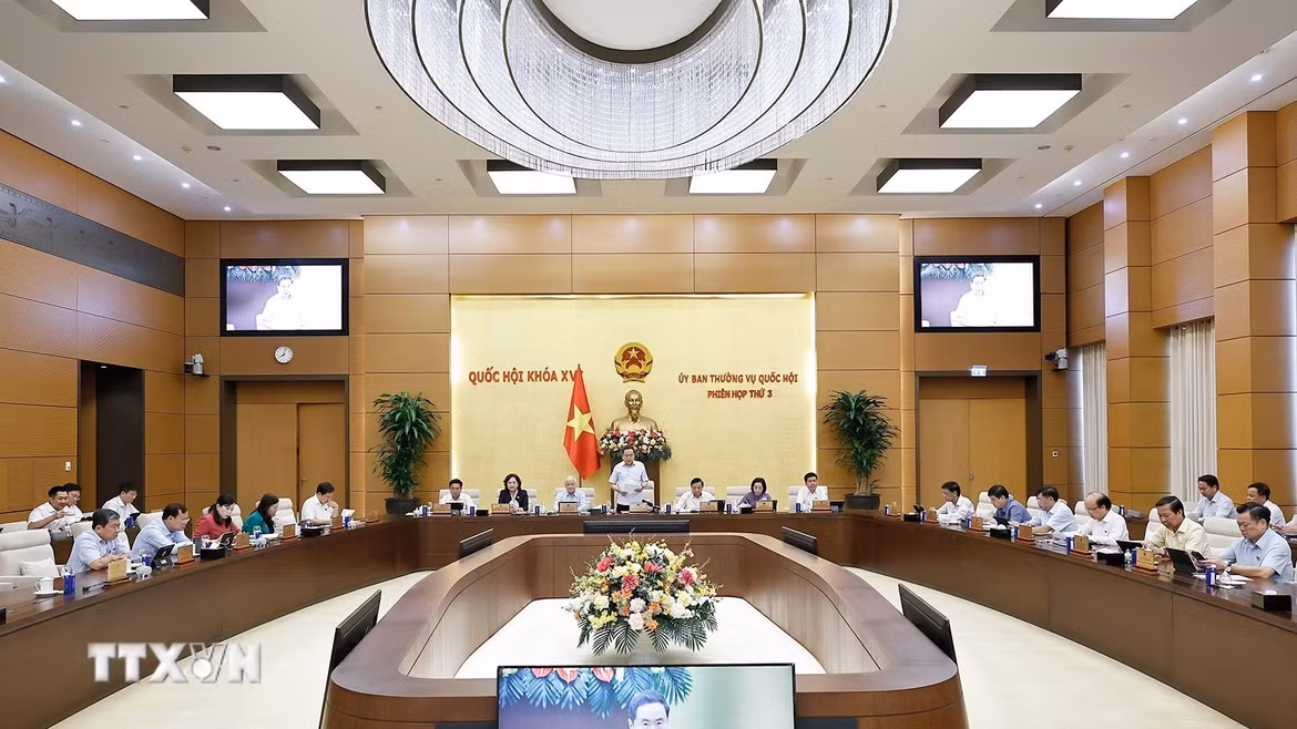 Chủ tịch Quốc hội Trần Thanh Mẫn phát biểu khai mạc Phiên họp. (Ảnh: Doãn Tấn/TTXVN)