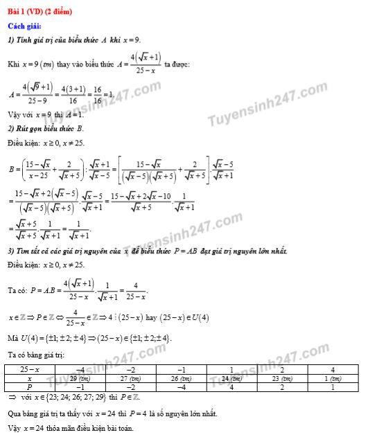 Hướng dẫn giải đề thi môn Toán tuyển sinh vào lớp 10 tại Hà Nội ảnh 2