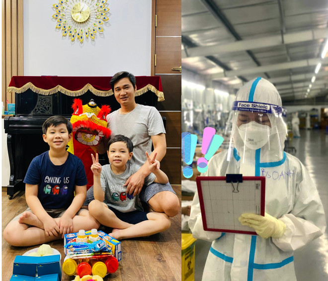 Trung Thu đặc biệt nhà bác sỹ Thu Oanh. (Ảnh: NVCC) Trung Thu nơi tâm dịch: Đoàn viên với gia đình qua màn hình di động ảnh 1